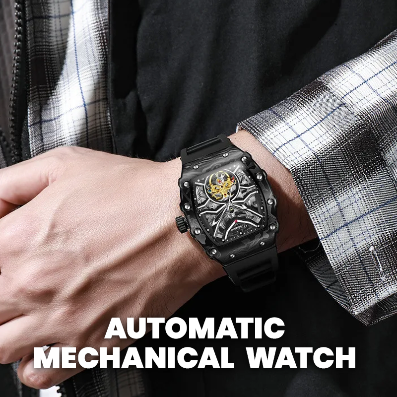 3ATM Gold Plated Movement Automatic Mechanical Tourbillon Swiss Watch – Clara's Jewelry